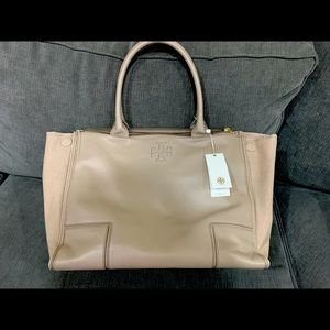 Tory Burch Ella Canvas Leather Bag New With Tag